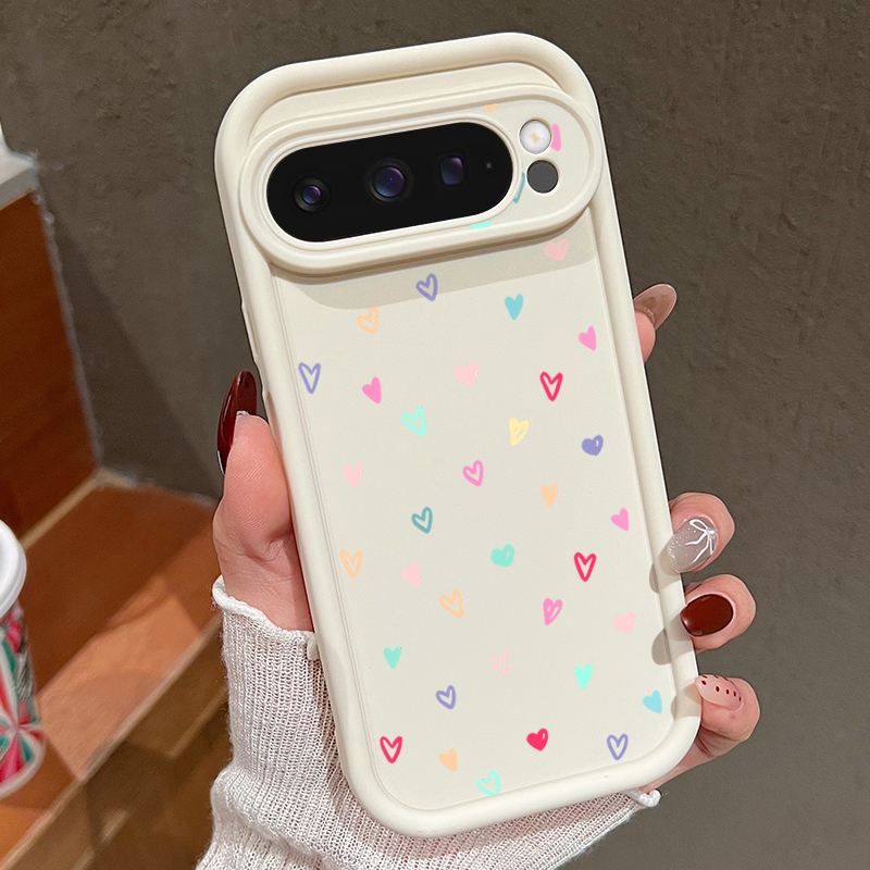Google Pixel 9 Pro - Kolorowe, miękkie etui z motywem małych
